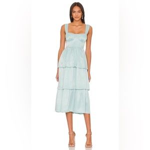Corset Midi Dress in Baby Blue